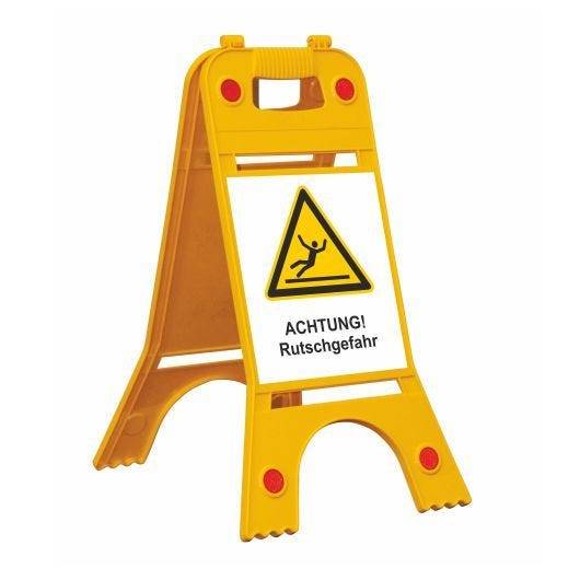 Warnaufsteller Reflektor, ASR, ISO, Warnzeichen, ACHTUNG! Rutschgefahr, gelb, 245 x 620mm-0