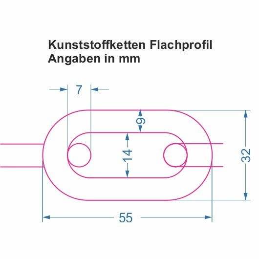 Kunststoffkette Pollux, Flachprofil, gelb/schwarz, 3 m-2
