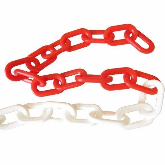 Kunststoffkette Pollux, Flachprofil, rot/weiß, 3 m-3
