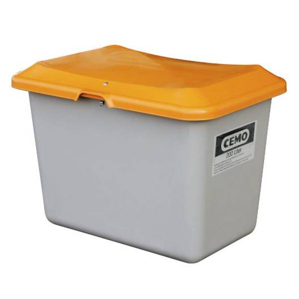 CEMO Streugutbehälter Plus3, 200 Liter, GFK, grau/orange