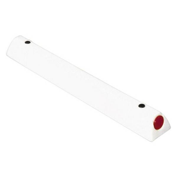 Parkplatzbegrenzung, weiß, PE, 900 x 100 x 90 mm, rote Reflektoren