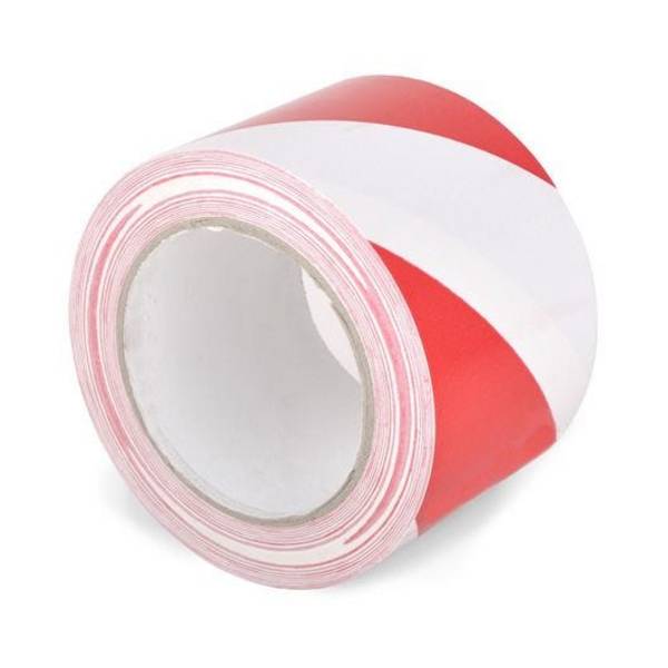 Standard Bodenmarkierungsband WT-5160, PVC, rot/weiß, 75 mm x 33 m