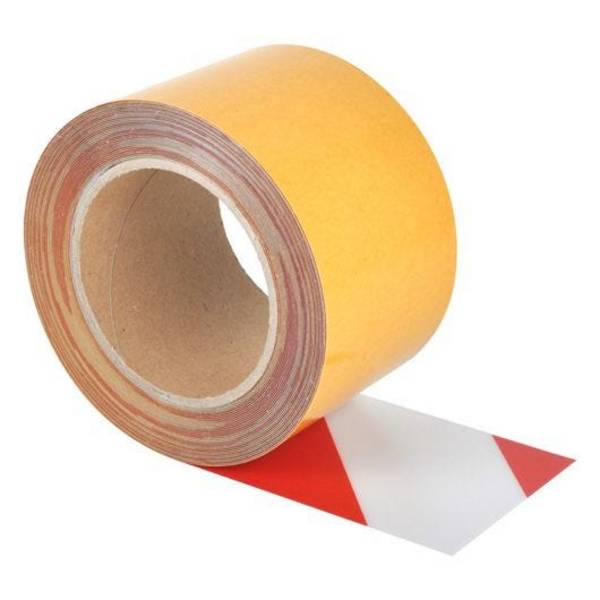 Überfahrbares Bodenmarkierungsband, WT-5125, PVC, selbstkl., rot/weiß, 75 mm, 10 m/Rolle