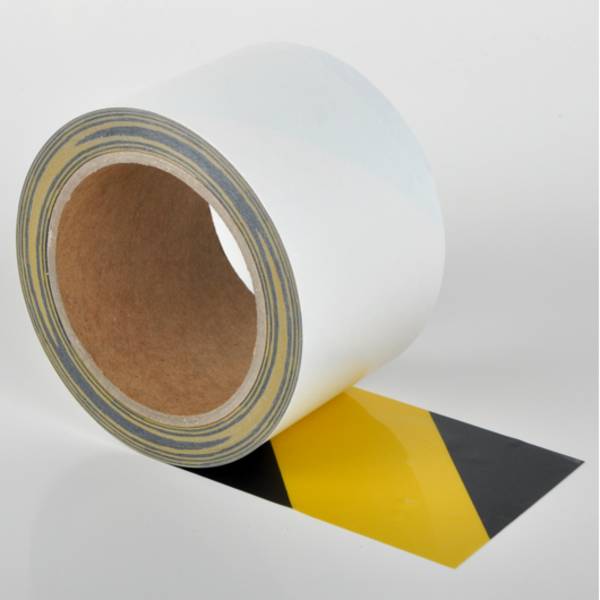 Bodenmarkierungsband chemikalienbeständig, WT-5229,Polyester, schwarz./gelb, 100mm, 15m Rolle