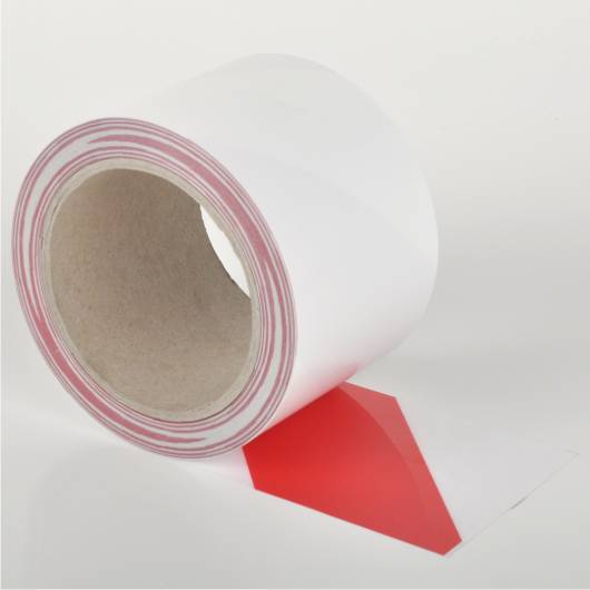 Bodenmarkierungsband, chemikalienbeständig, WT-5229, Polyester, rot/weiß, 75 mm, 15 m Rolle-0