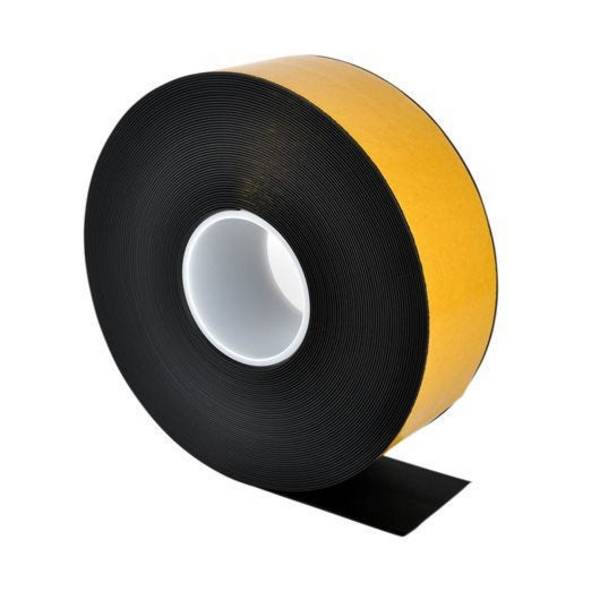 Bodenmarkierungsband mit abgeschrägten Rändern, WT-500, schwarz, Breite 50 mm, 25 m/Rolle