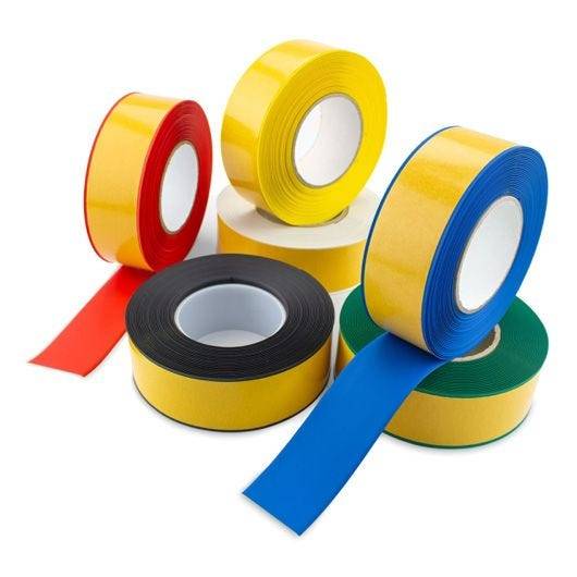 Bodenmarkierungsband mit abgeschrägten Rändern, WT-500, weiß, Breite 75 mm, 25 m/Rolle-1