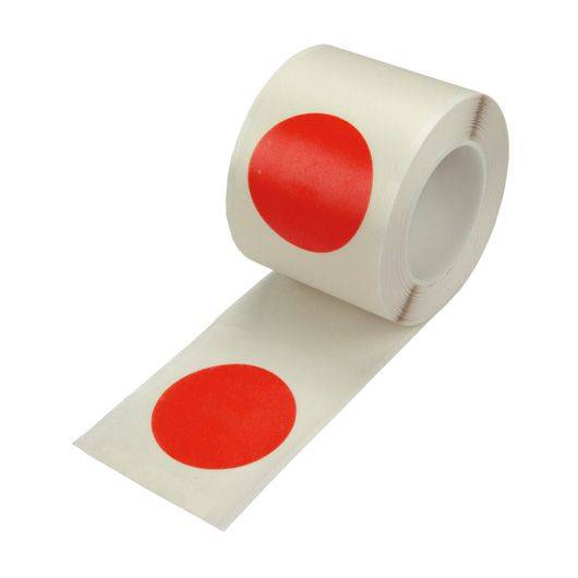 Punkte zur Bodenmarkierung, auf Montagefolie, PVC, rot, Ø 75 mm, 25 m/Rolle-0