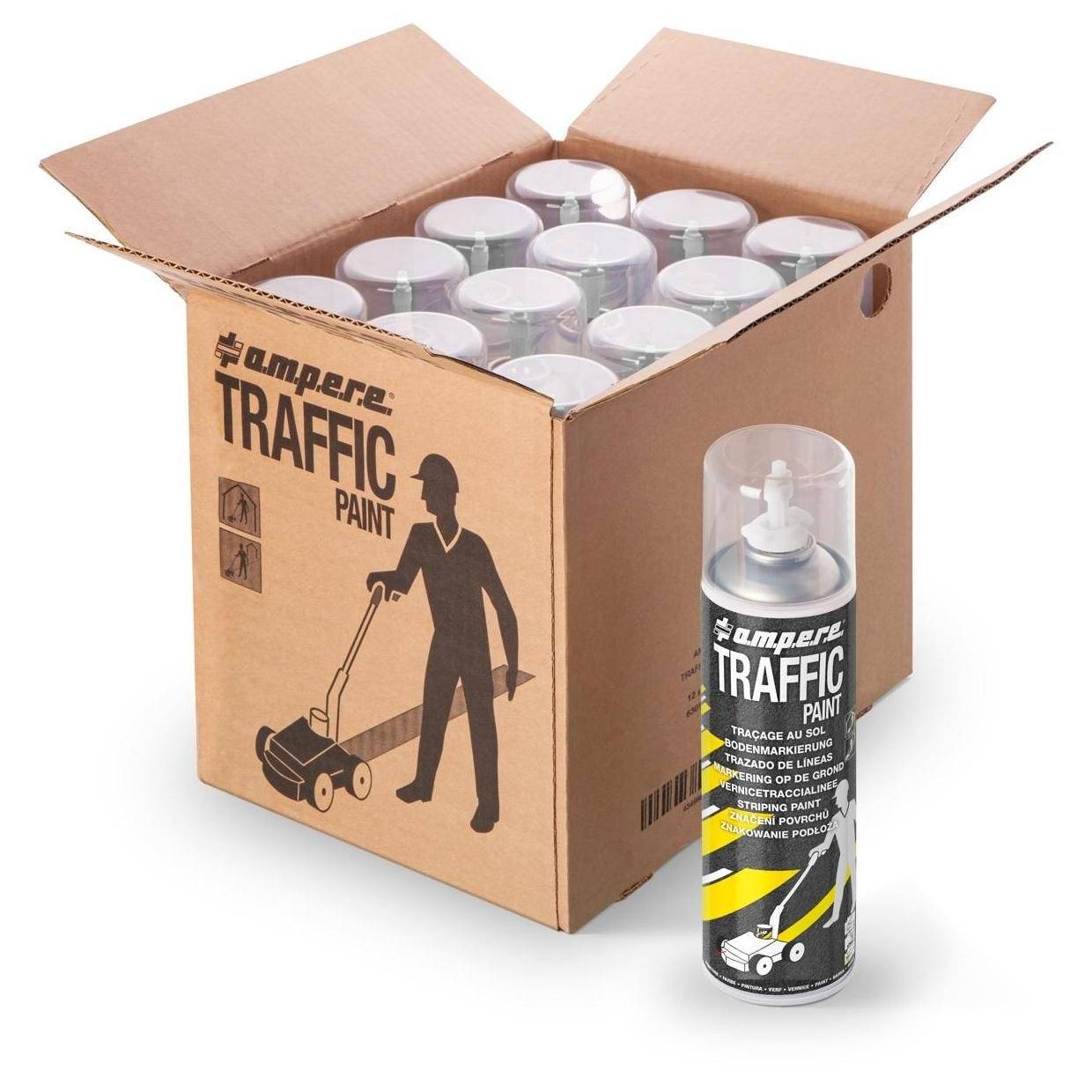 a.m.p.e.r.e. Traffic® Paint Bodenmarkierungsfarbe, Dose 500 ml, weiß ca. RAL 9016-3