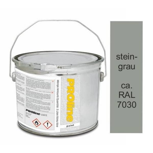 Antirutsch-Hallenmarkierfarbe PROline-paint, staplerfest, 5 L Gebinde, steingrau (ca. RAL 7030)