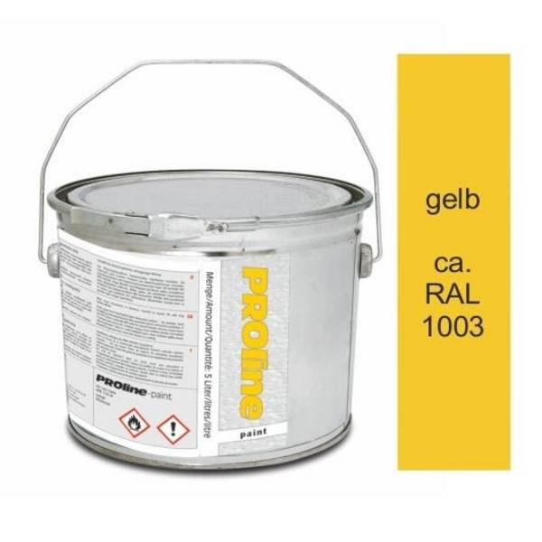 Antirutsch-Hallenmarkierfarbe PROline-paint, staplerfest, 5 L Gebinde, gelb (ca. RAL 1003)