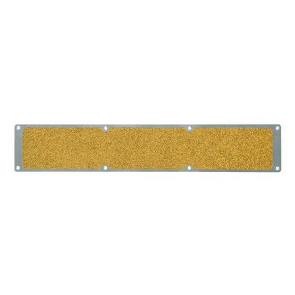 Aluminiumplatte mit m²-Antirutschbelag Public, grob, R13, gelb public, 114 x 1000 mm