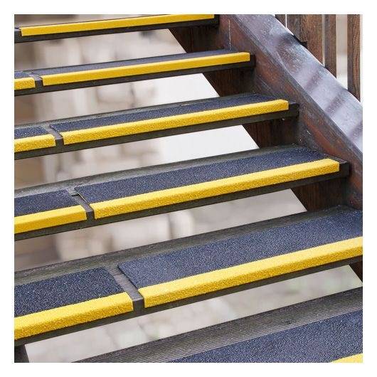 GFK Antirutsch-Stufenprofil, R13, Medium, schwarz/gelb, 230x600x30 mm-0