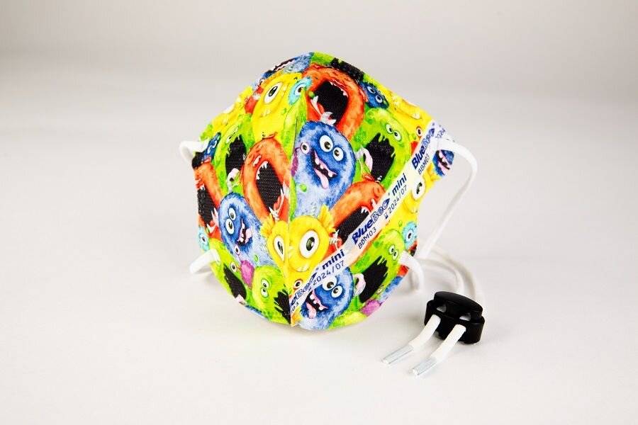 emissimo Mini Schutzmaske, XS für kleine, schmale Gesichter, Made in Germany 10er Box Monster-0