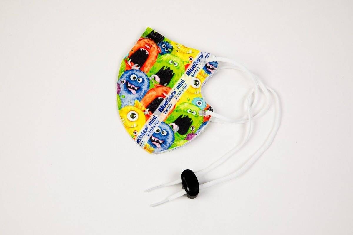 emissimo Mini Schutzmaske, XS für kleine, schmale Gesichter, Made in Germany 10er Box Monster-2