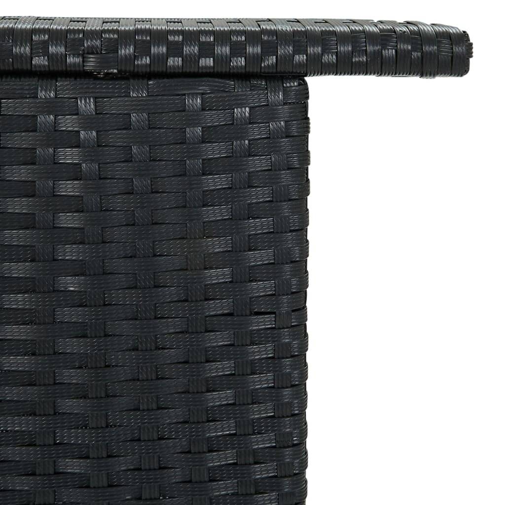 vidaXL Garten-Bartisch Schwarz 120x55x110 cm Poly Rattan-5