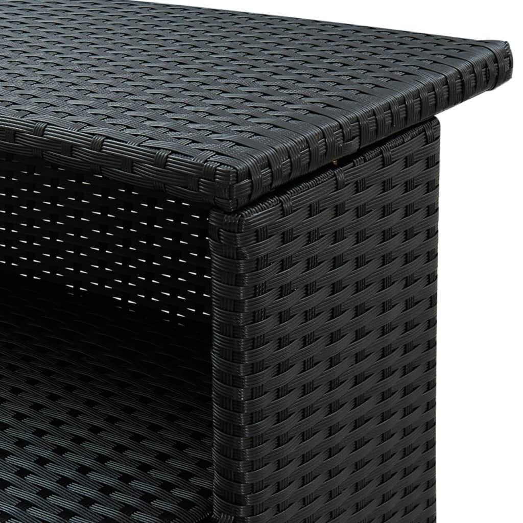 vidaXL Garten-Bartisch Schwarz 120x55x110 cm Poly Rattan-6