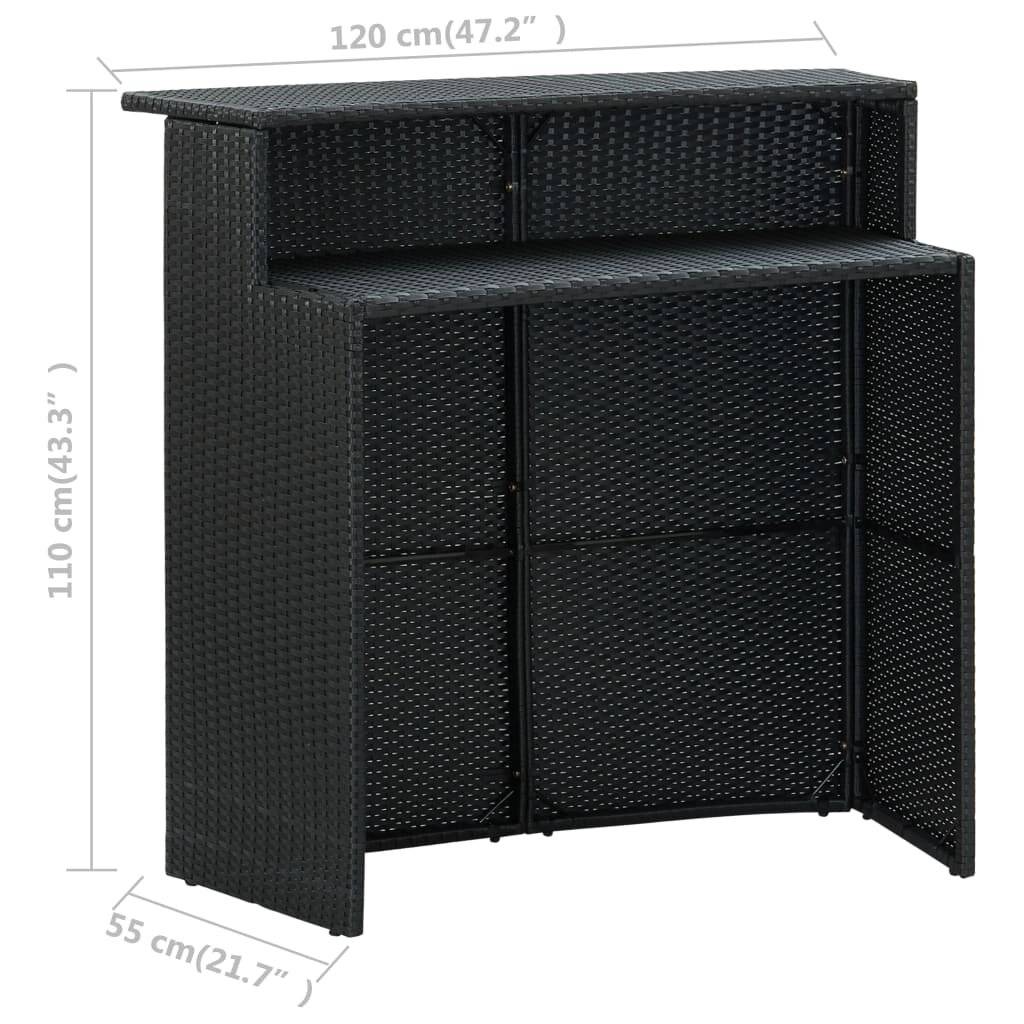 Symbolbild für vidaXL Garten-Bartisch Schwarz 120x55x110 cm Poly Rattan