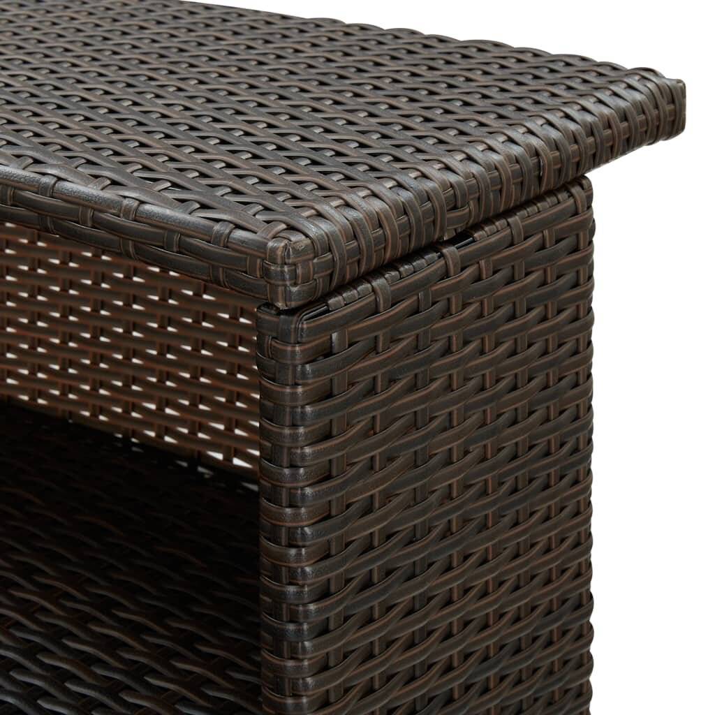 vidaXL Garten-Bartisch Braun 120x55x110 cm Poly Rattan-6