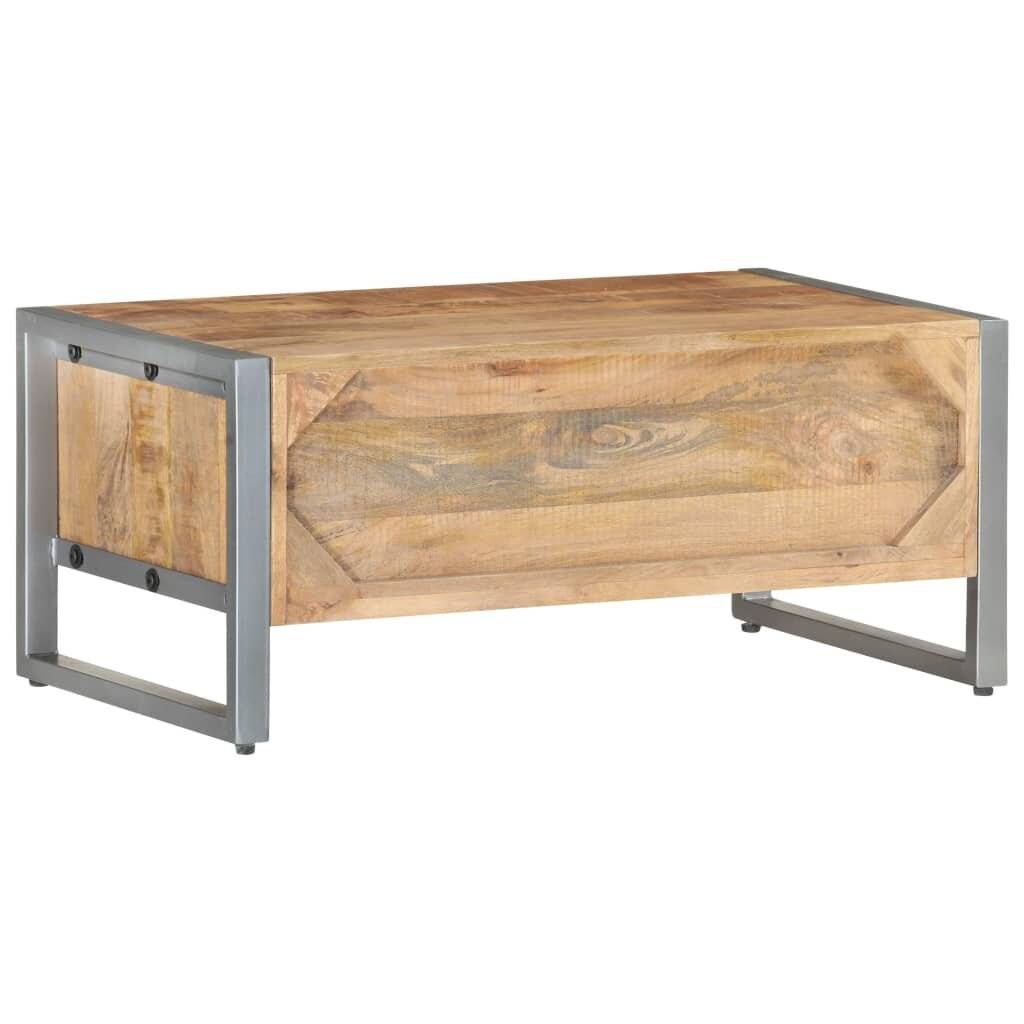 Couchtisch 95x50x40 cm Raues Mangoholz-5