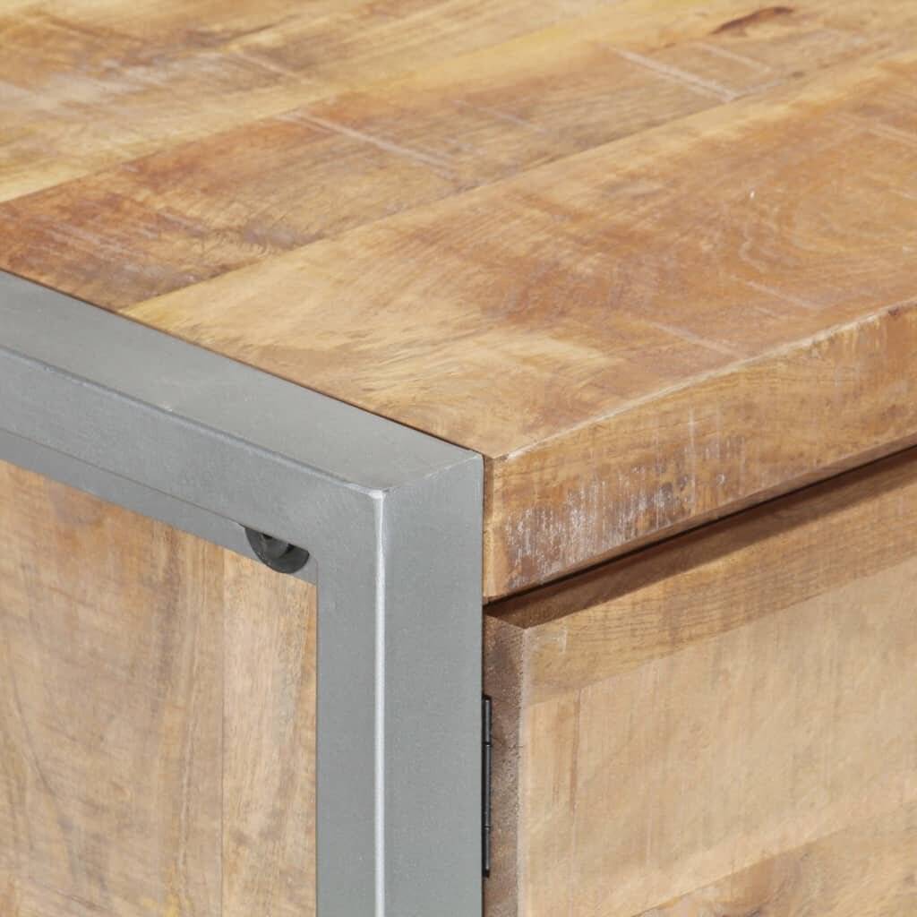 Couchtisch 95x50x40 cm Raues Mangoholz-1