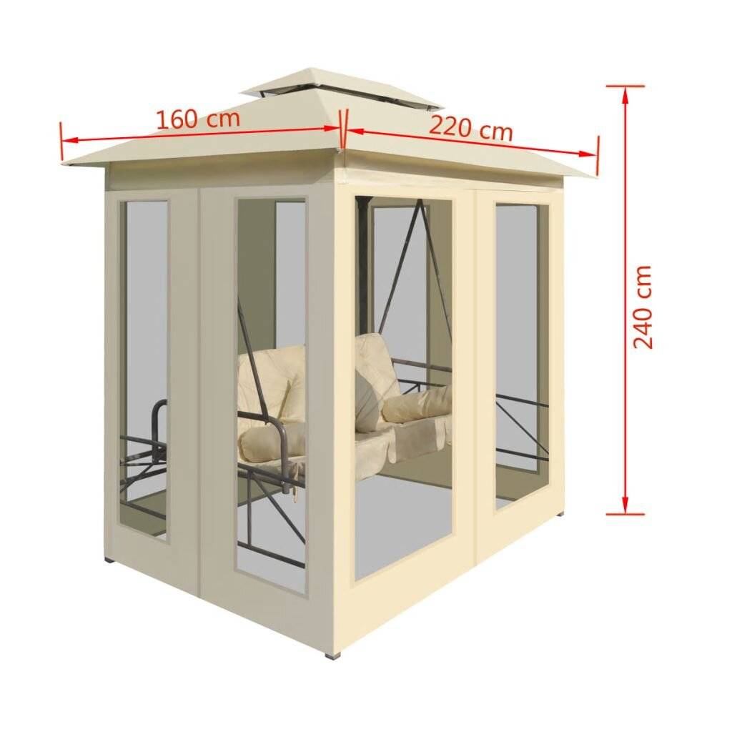Symbolbild für vidaXL Pavillon Umwandelbare Schaukelbank Cremeweiß