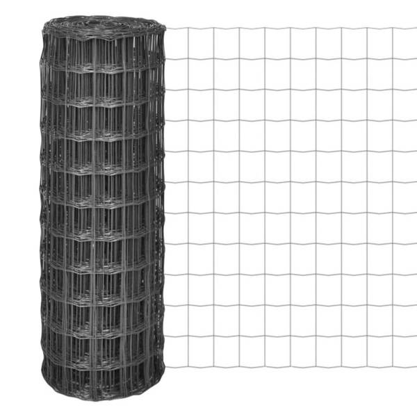 Euro-Zaun 10×1,2 m mit 77×64 mm Maschenweite Stahl Grau