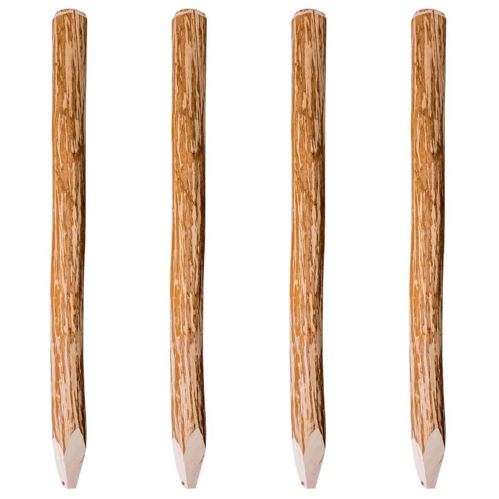 Angespitzter Holz-Zaunpfahl 4 Stk. Haselnussholz 120 cm-0