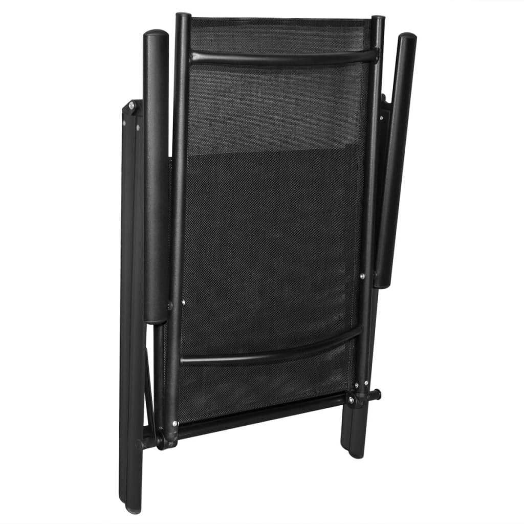 Gartenstühle Klappbar 4 Stk. Aluminium und Textilene Schwarz-6