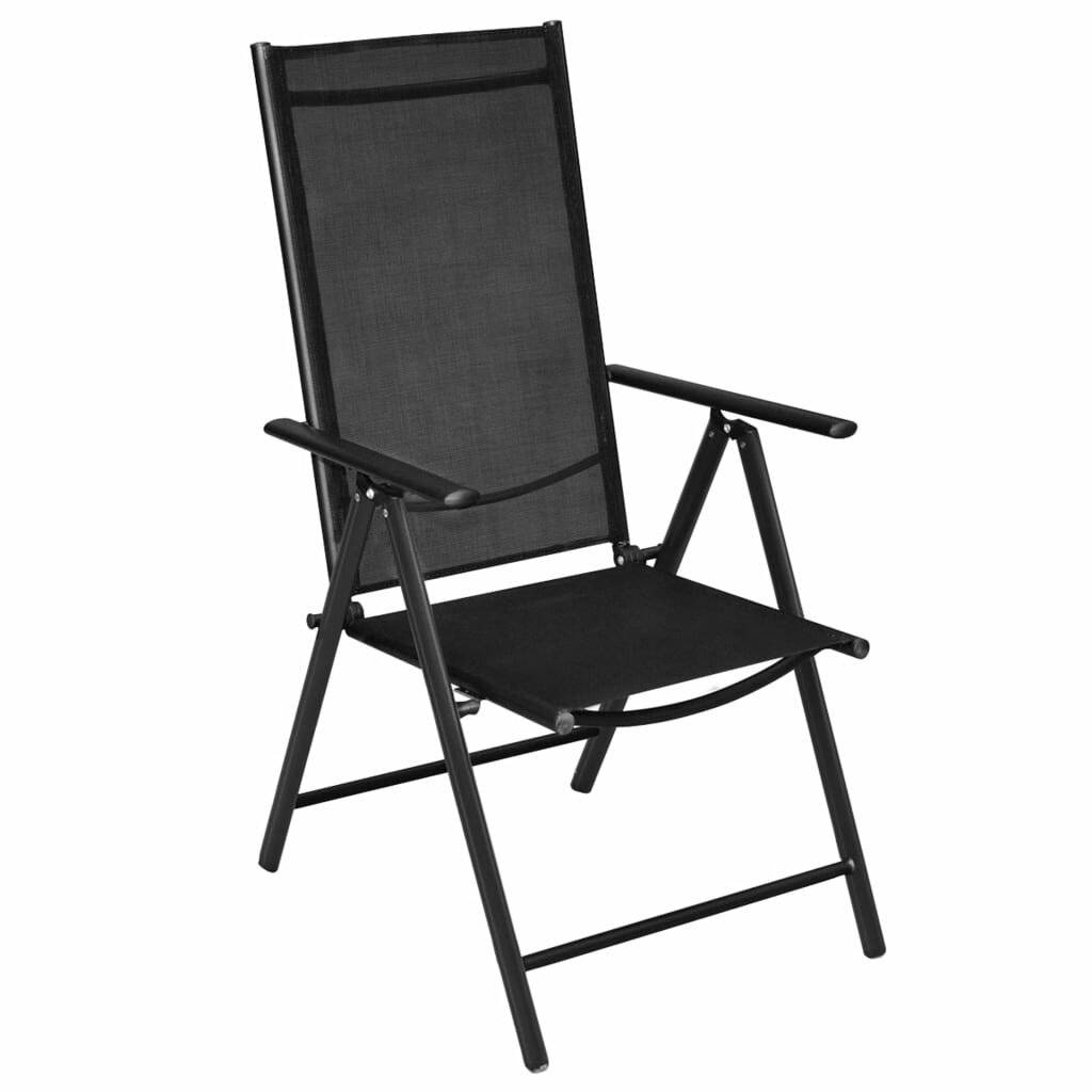 Gartenstühle Klappbar 4 Stk. Aluminium und Textilene Schwarz-2