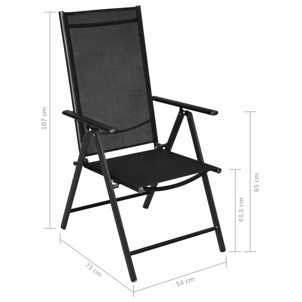 Symbolbild für Gartenstühle Klappbar 4 Stk. Aluminium und Textilene Schwarz