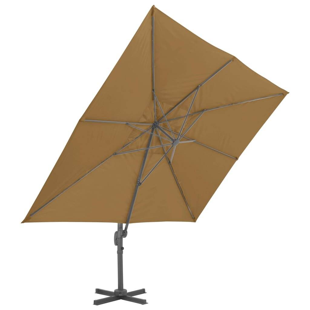 vidaXL Ampelschirm mit Aluminiummast 400 x 300 cm Taupe-3