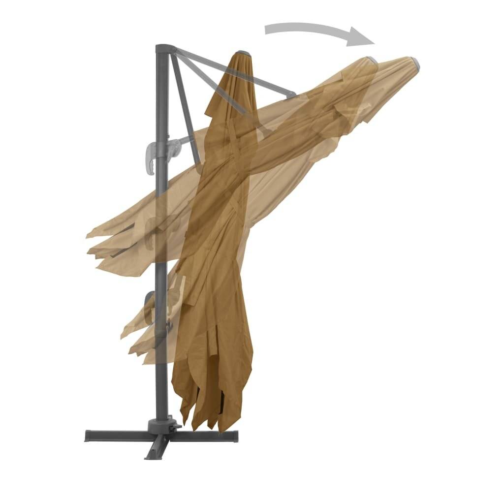 vidaXL Ampelschirm mit Aluminiummast 400 x 300 cm Taupe-4
