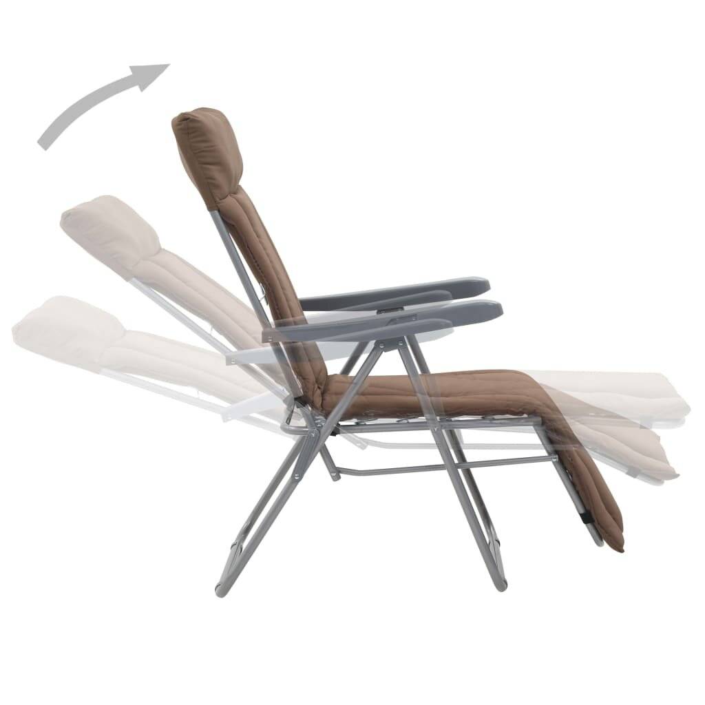 Klappbare Gartenstühle mit Auflagen 2 Stk. Braun-3
