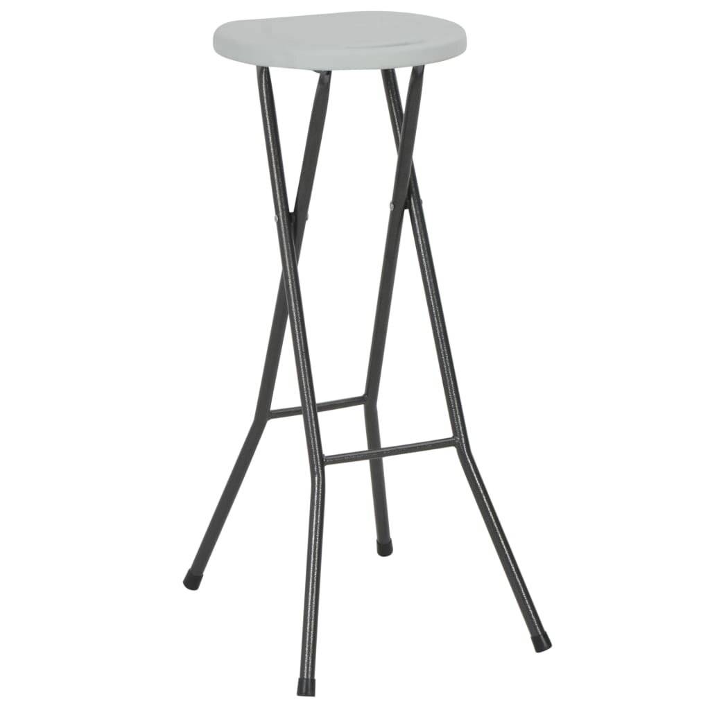 Klappbare Barhocker 2 Stk. HDPE und Stahl Weiß-1