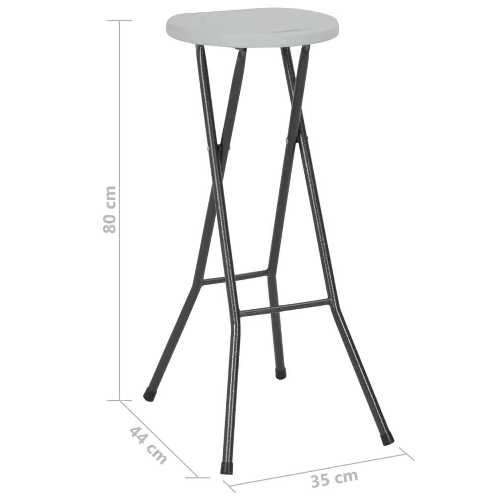 Symbolbild für Klappbare Barhocker 2 Stk. HDPE und Stahl Weiß