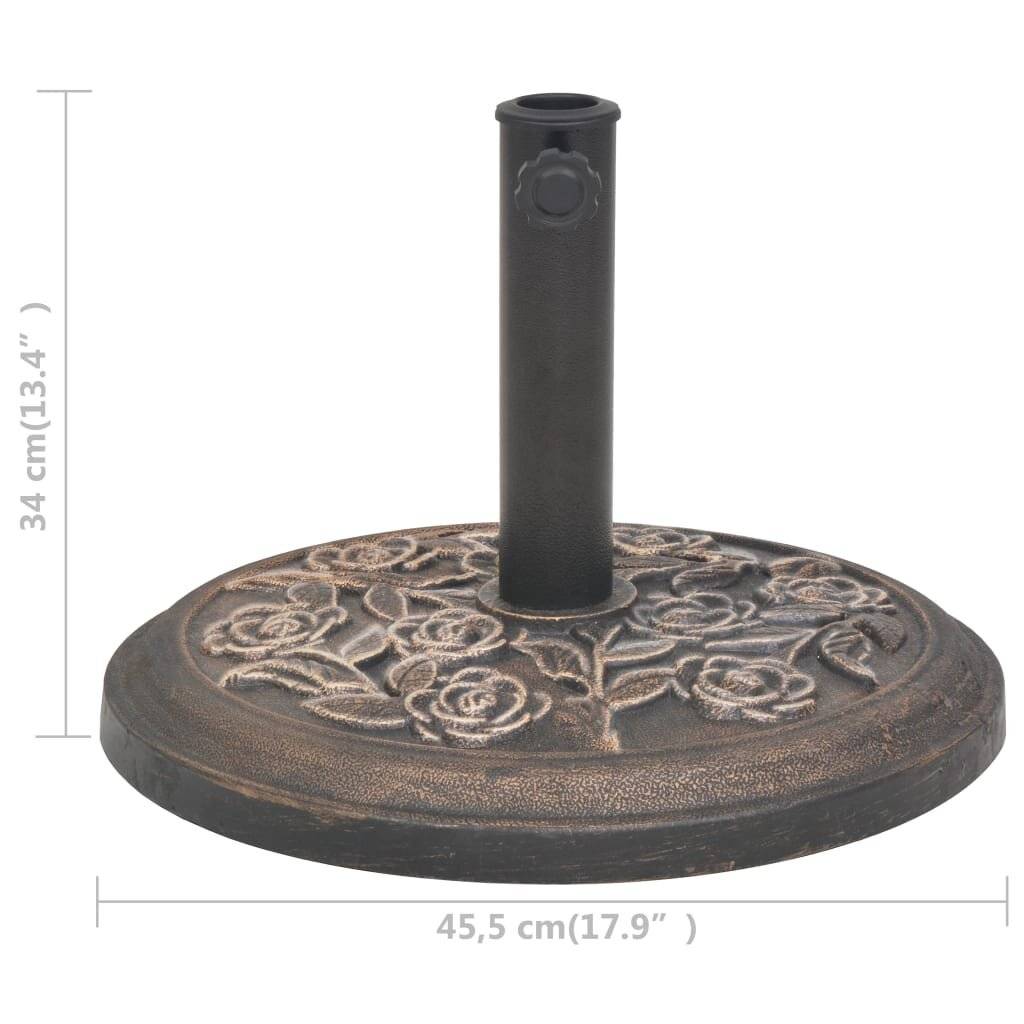 vidaXL Sonnenschirmständer Harz Rund Bronze 9 kg-6