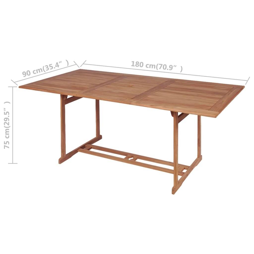 vidaXL Gartentish 180x90x75 cm Teak Massivholz-6