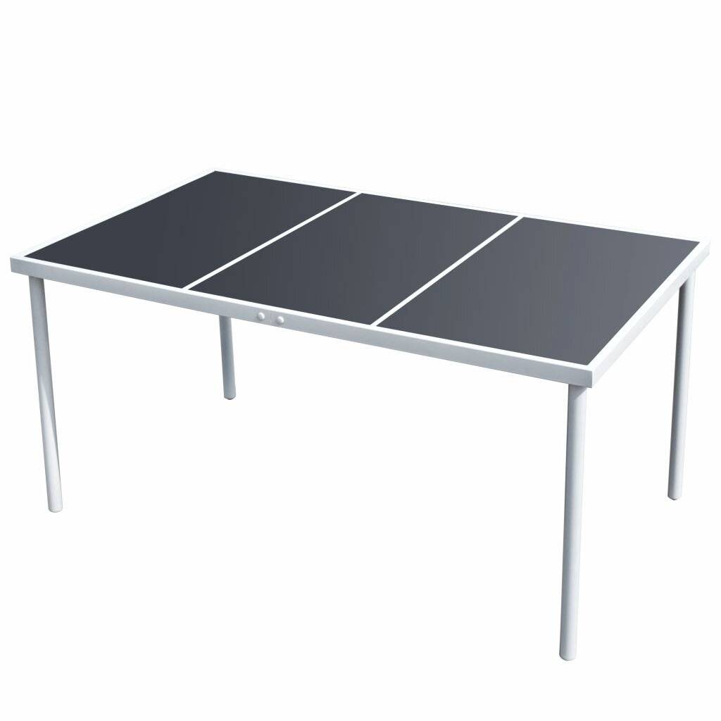 vidaXL Gartentisch 150x90x74 cm Schwarz Stahl-4