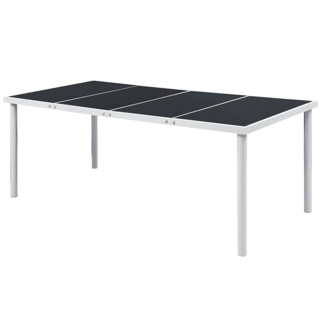 vidaXL Gartentisch 190x90x74 cm Schwarz Stahl-3
