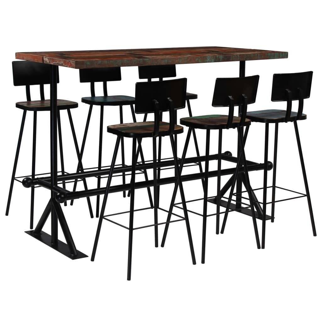 Bar-Set 7-tlg. Altholz Massiv Mehrfarbig