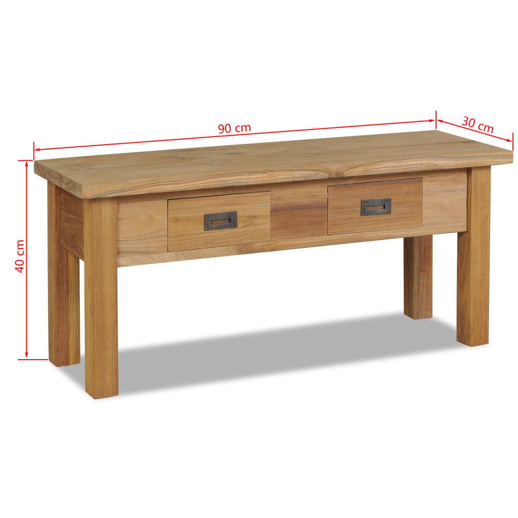 Flurbank Teak Massiv 90 x 30 x 40 cm-6