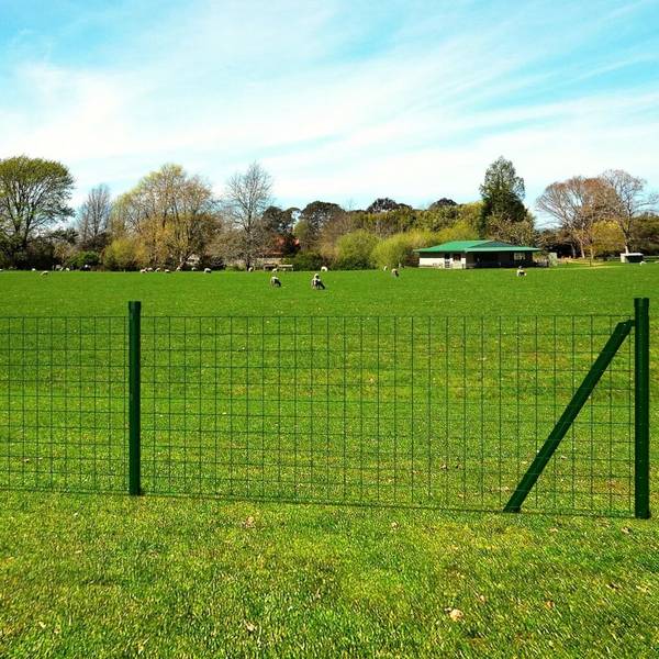 Eurozaun-Set 25 x 1 m Stahl Grün
