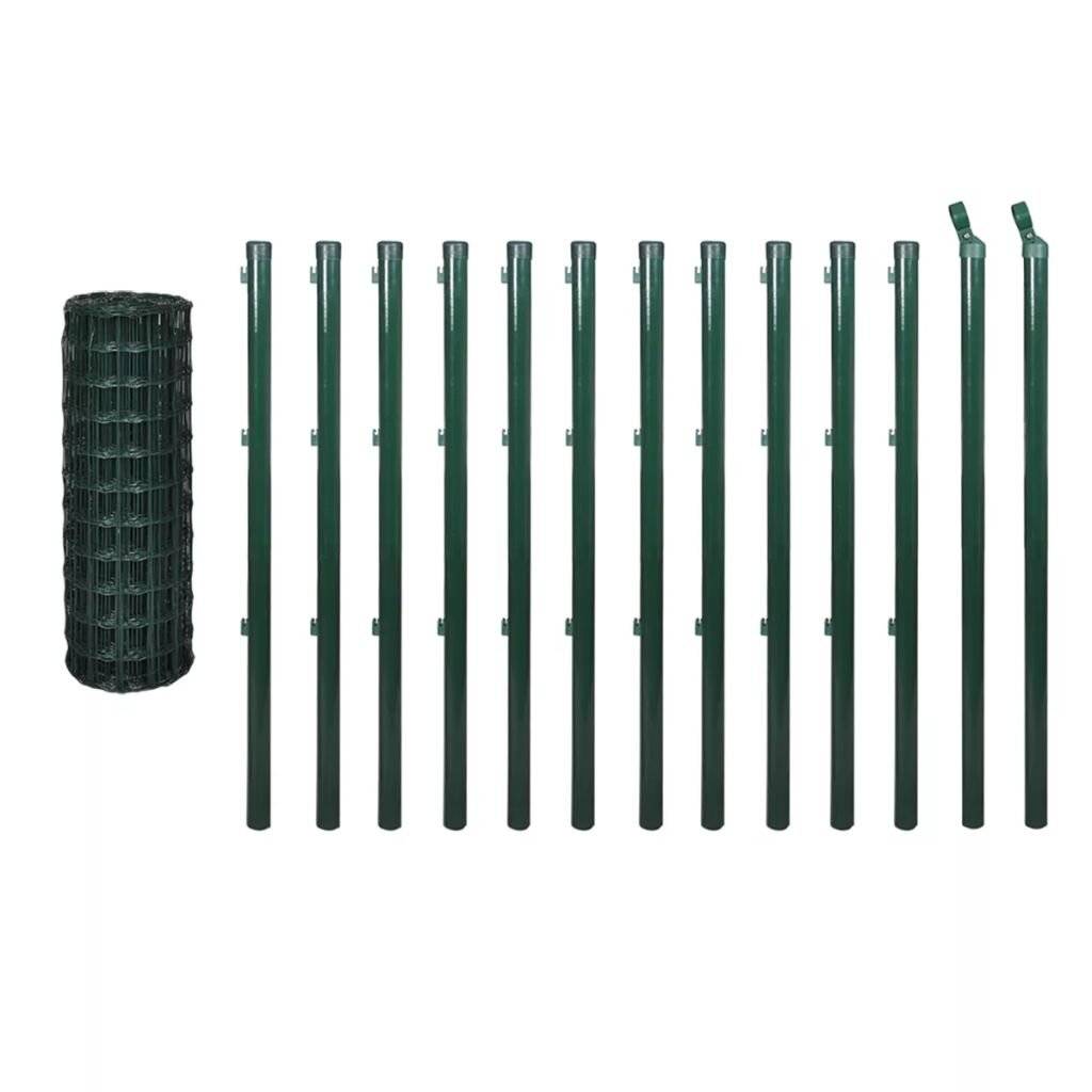 Eurozaun-Set 25 x 1 m Stahl Grün-2