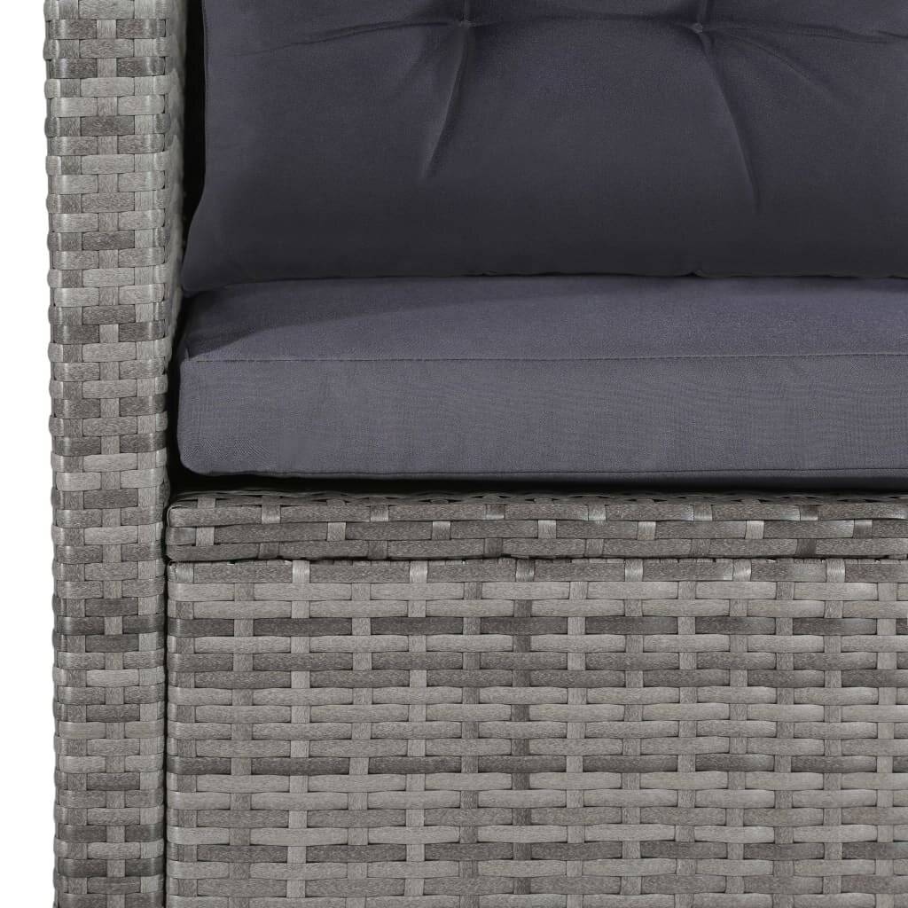 6-tlg. Garten-Lounge-Set mit Auflagen Poly Rattan Grau-5