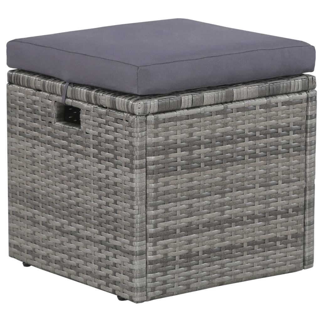6-tlg. Garten-Lounge-Set mit Auflagen Poly Rattan Grau-6