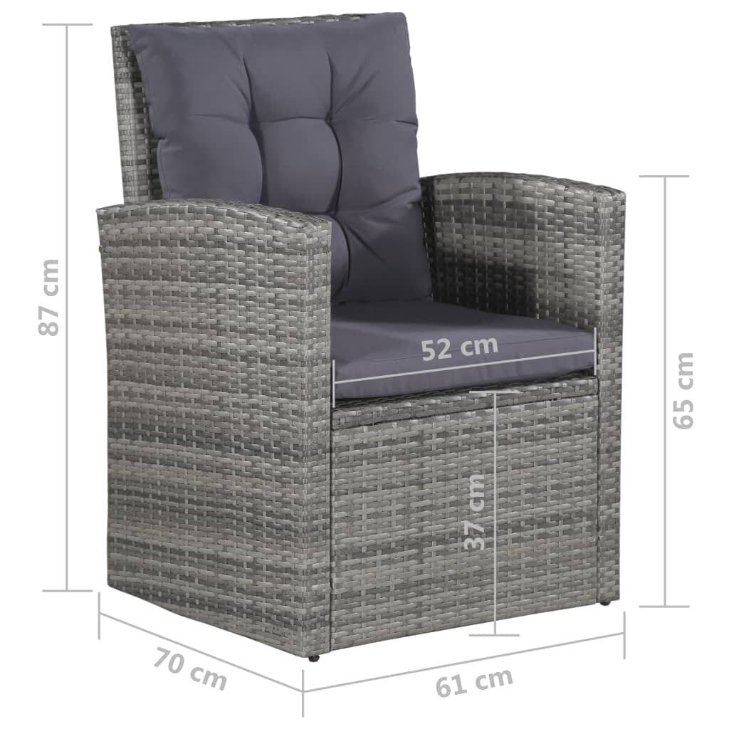 Symbolbild für 6-tlg. Garten-Lounge-Set mit Auflagen Poly Rattan Grau