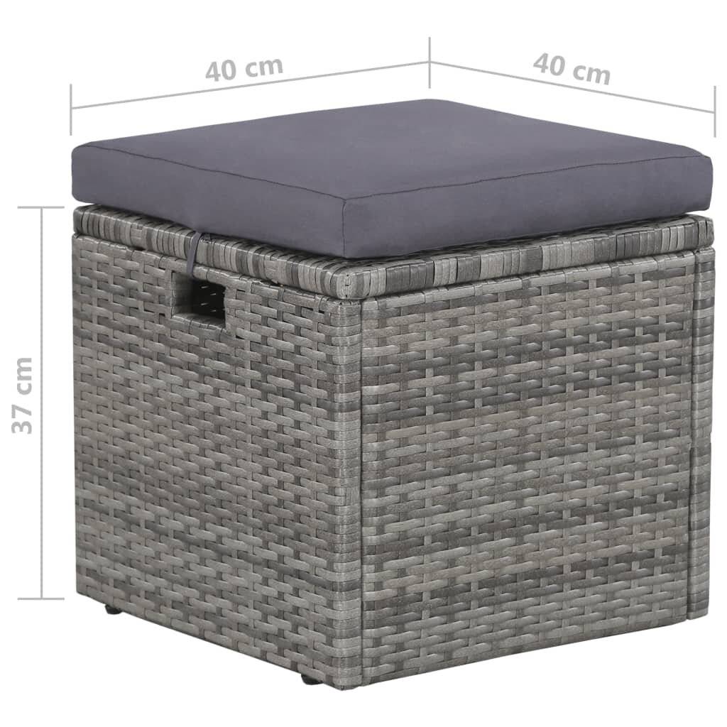 Symbolbild für 6-tlg. Garten-Lounge-Set mit Auflagen Poly Rattan Grau
