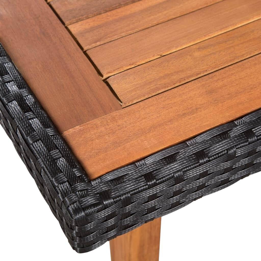 5-tlg. Garten-Essgruppe Poly Rattan Schwarz und Braun-2