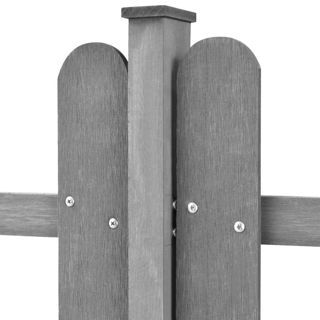 WPC Lattenzaun mit Pfosten 3 Stk. 6 m Lang 60 cm Hoch Grau-2